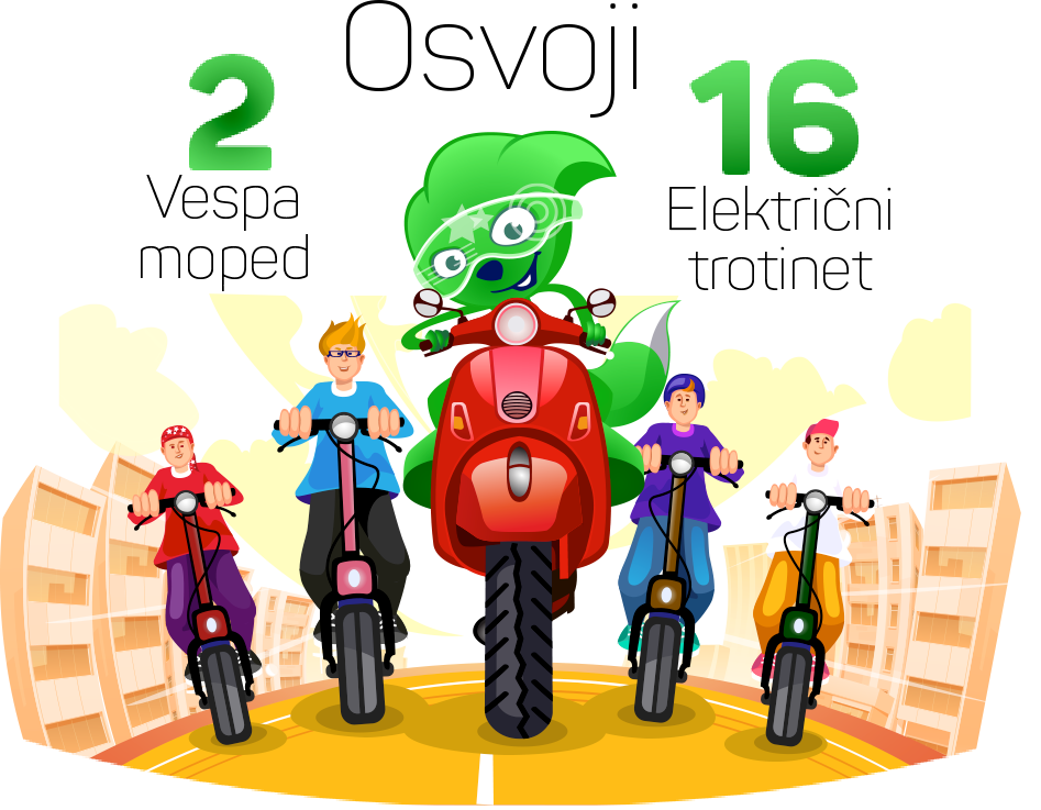 Osvoji - 2 Vespa moped, 16 Električni trotinet